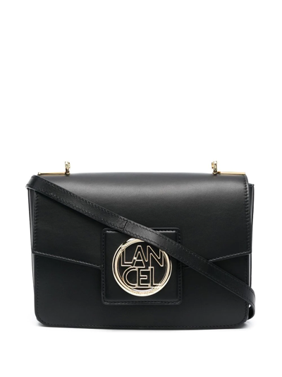 Lancel Logo-plaque Leather Shoulder Bag In Jdtu Black Gold