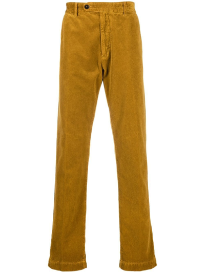Massimo Alba Straight-leg Velvet Trousers In Gelb