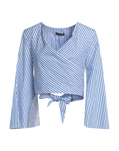 Mds Stripes Blouses In Bright Blue