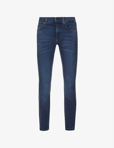 7 For All Mankind The Ankle Skinny Slim-fit High-rise Stretch-denim Jeans In Sky Blue