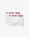 MOSCHINO PACK OF TWO BRANDED-WAISTBAND STRETCH-COTTON TRUNKS