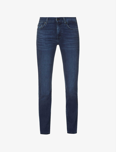 7 For All Mankind Roxanne Slim-fit Mid-rise Stretch-denim Jeans In Blue