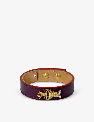 La Maison Couture Women's Purple Sonia Petroff Lobster Leather, 24ct Gold-plated Brass And Swarovski