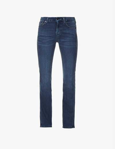 7 For All Mankind Kimmie Slim-leg High-rise Stretch-denim Jeans In Blue