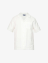 Frescobol Carioca Angelo Camp-collar Cotton And Linen-blend Jersey Shirt In Ivory