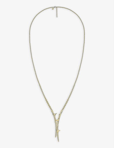 Shaun Leane Rose Thorn Yellow Gold-plated Vermeil Sterling-silver Lariat Necklace In Yellow Gold Vermeil