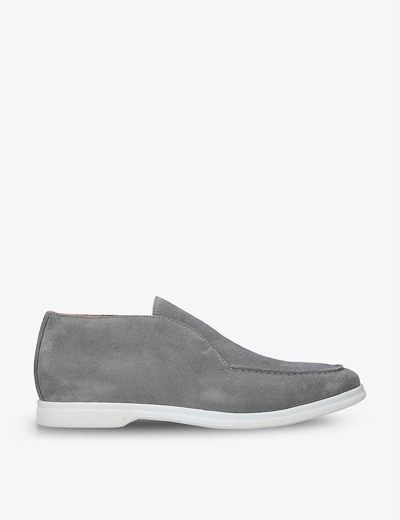 Eleventy Slip-on Suede Ankle Boots In Grey