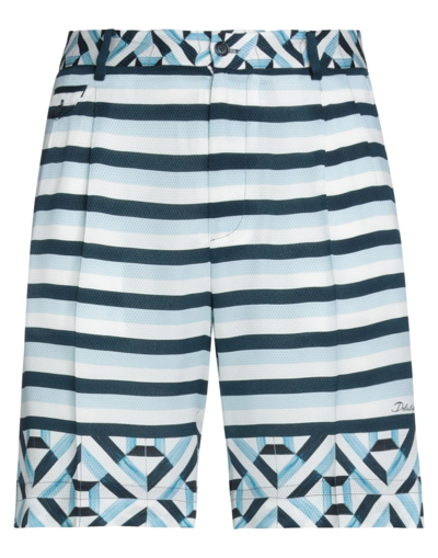 Dolce & Gabbana Man Shorts & Bermuda Shorts Sky Blue Size 42 Silk