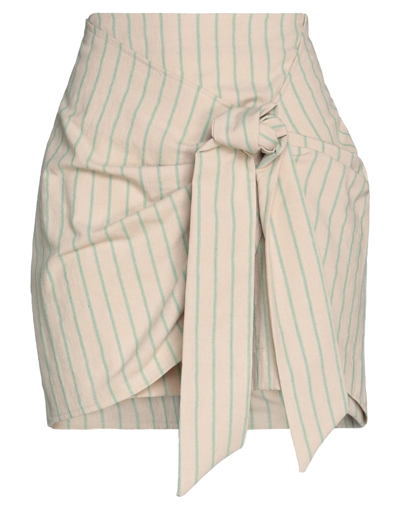 Haveone Woman Mini Skirt Green Size Xs Cotton, Polyester
