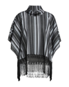 Jijil Woman Cape Charcoal Size 8 Polyester, Cotton, Polyamide In Grey