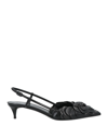 Valentino Garavani Woman Pumps Dark Brown Size 8 Soft Leather In Black