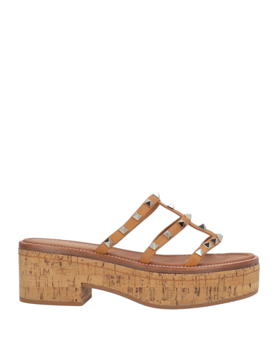 Valentino Garavani Woman Mules & Clogs Camel Size 9 Soft Leather