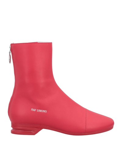 Raf Simons Ankle Boots In Red