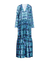 AGLINI AGLINI WOMAN MAXI DRESS SKY BLUE SIZE 6 POLYESTER, ELASTANE