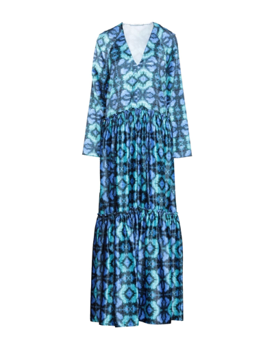 Aglini Long Dresses In Blue