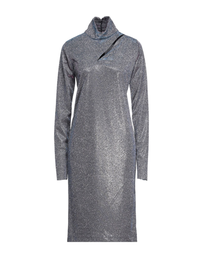 8pm Midi Dresses In Silver