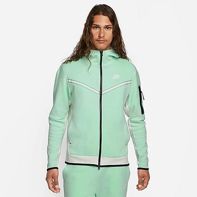 Nike Men's Sportswear Tech Fleece Taped Full-zip Hoodie In Mint Foam/sail/sail