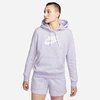 Nike Women's Sportswear Logo Club Fleece Pullover Hoodie In Purple