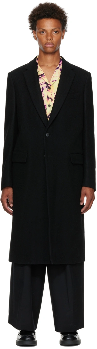Dries Van Noten Black Rutland Coat In 900 Black