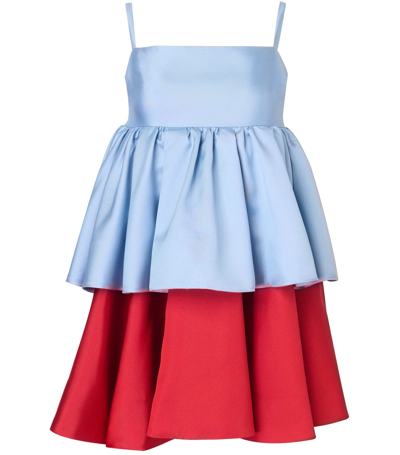 Macgraw Conversation Tiered Mini Dress In Blue