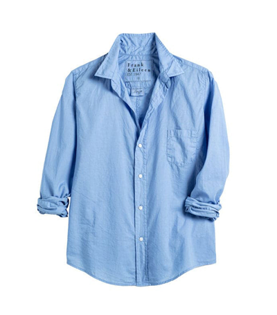 Frank & Eileen Barry Woven Button Up In Blue