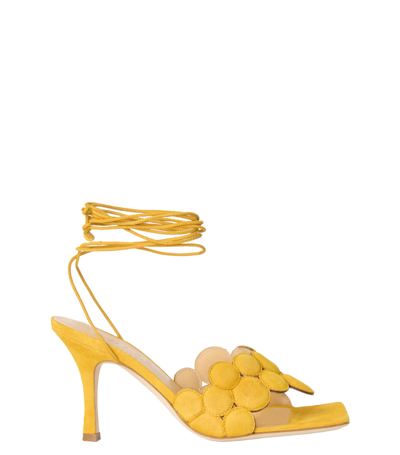 A.w.a.k.e. Iris Suede Wrap Sandals In Yellow