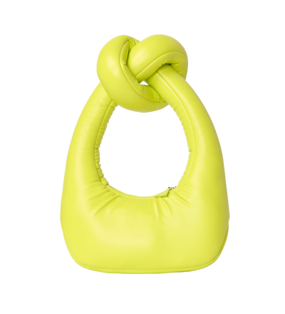 A.w.a.k.e. Mia Small Knot Padded Top-handle Bag In Citron Green