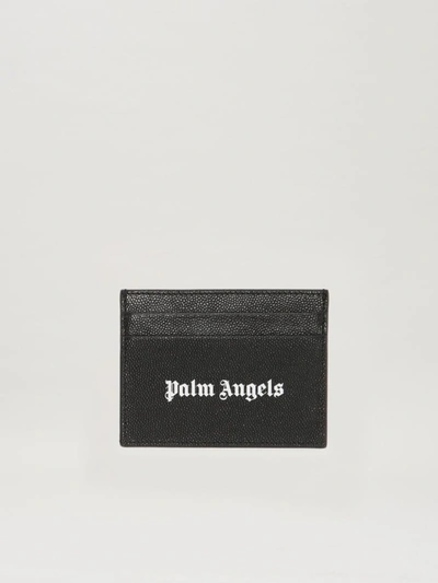Palm Angels Logo Card Holder Accessories In Black White