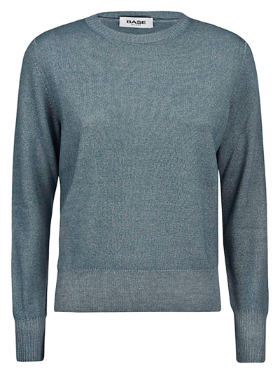 Base Wool Blend Cashmere Sweater In Green