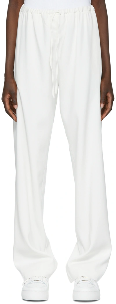 Ami Alexandre Mattiussi Ssense Exclusive White Palazzo Trousers In 100 White