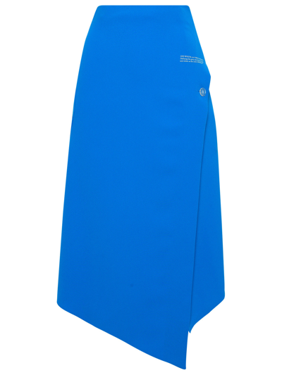 Off-white Light Blue Polyester Cady Skirt