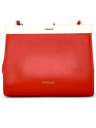 Sportmax Red Leather Calco Bag In Orange