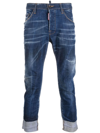 DSQUARED2 DISTRESSED-EFFECT CROPPED JEANS