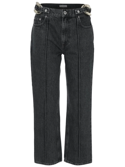Jw Anderson Chain-detail Straight Leg Cropped Jeans In Black