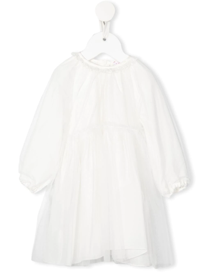 Il Gufo Babies' Ruffle-detail Tulle Dress In White