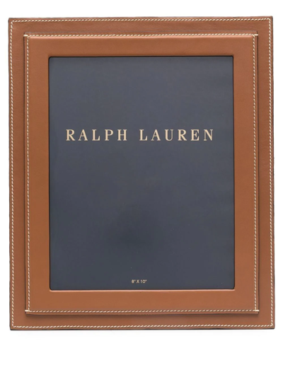 Ralph Lauren Brennan 8cm X 10cm Leather Photo Frame In Brown