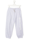 Palm Angels Logo-print Cotton Jogging Bottoms 4-10 Years In 0801 Melange Grey White