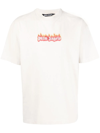 Palm Angels Burning Logo-print Cotton T-shirt In 0310 Off White Black