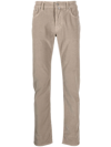 JACOB COHEN SKINNY-CUT LOGO-PATCH TROUSERS