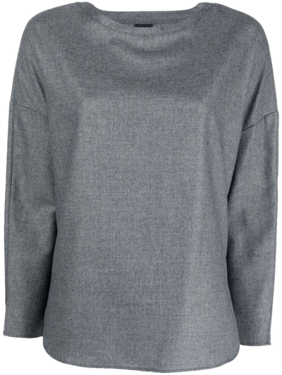 Aspesi Round-neck Blouse In Grey