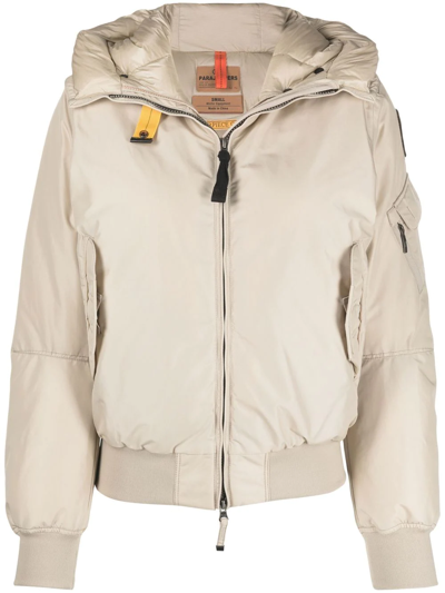 Parajumpers Down Hooded Bomber Jacket In Nude