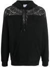 Marcelo Burlon County Of Milan Black Logo-print Pullover Hoodie In Black
