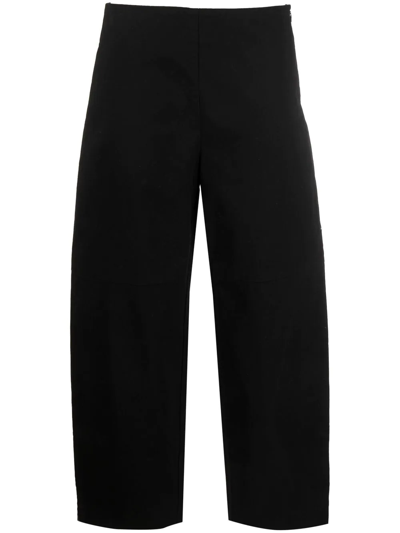 St. Agni Wide-leg Cropped Pants In Black