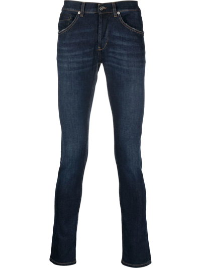 Dondup Logo-print Skinny Jeans In Blue