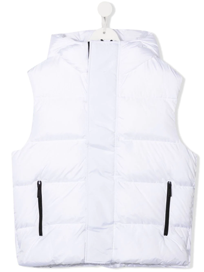 Dsquared2 Teen Padded Zip-up Gilet In White