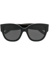 SAINT LAURENT LOGO-PLAQUE ROUND-FRAME SUNGLASSES