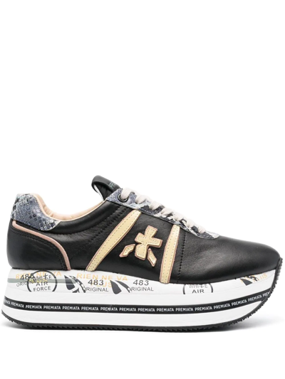 Premiata Beth Platform-sole Sneakers In Black