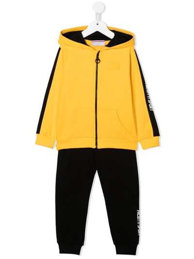 Cesare Paciotti 4us Kids' Logo-print Tracksuit Set In Yellow