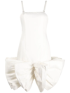 Rotate Birger Christensen Leiza Puffy Ruffled Mini Fit-and-flare Dress In 11-0601 Bright White