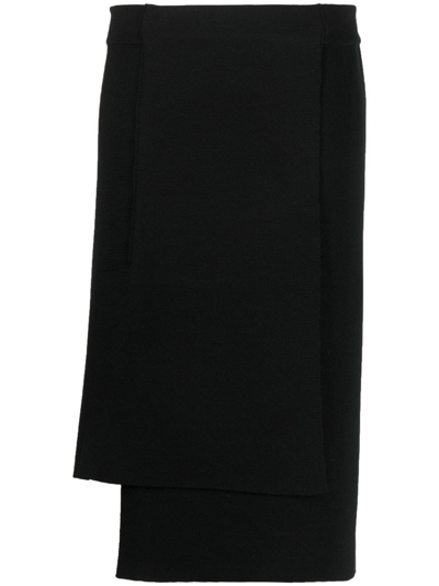 Mrz High-waisted Wrap Skirt In Black